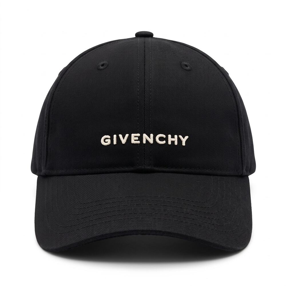 Givenchy Black Stitched Logo Strapback Hat Cap Luxury Casual Classic Preppy